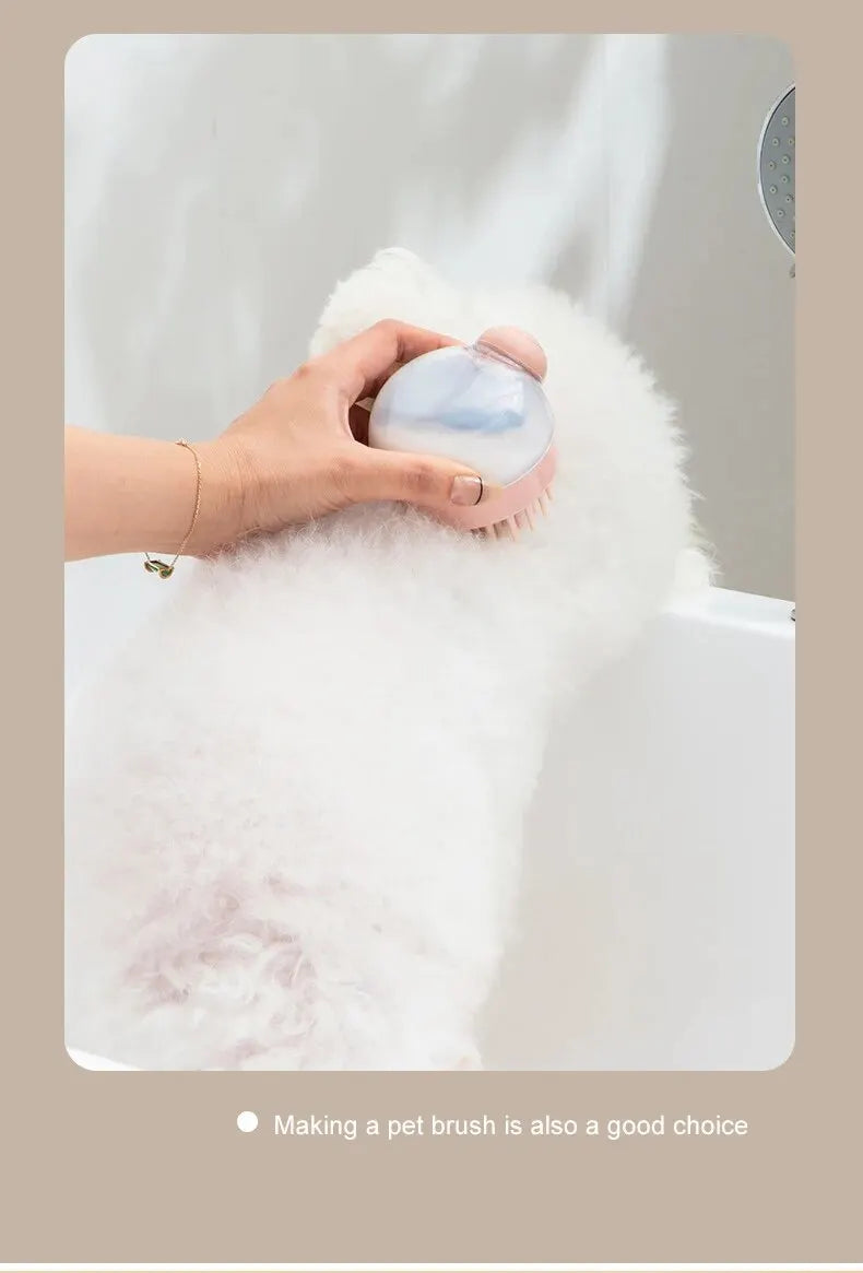 Spazzola da Bagno con Dispenser Shampoo - Massaggio Delicato in Silicone