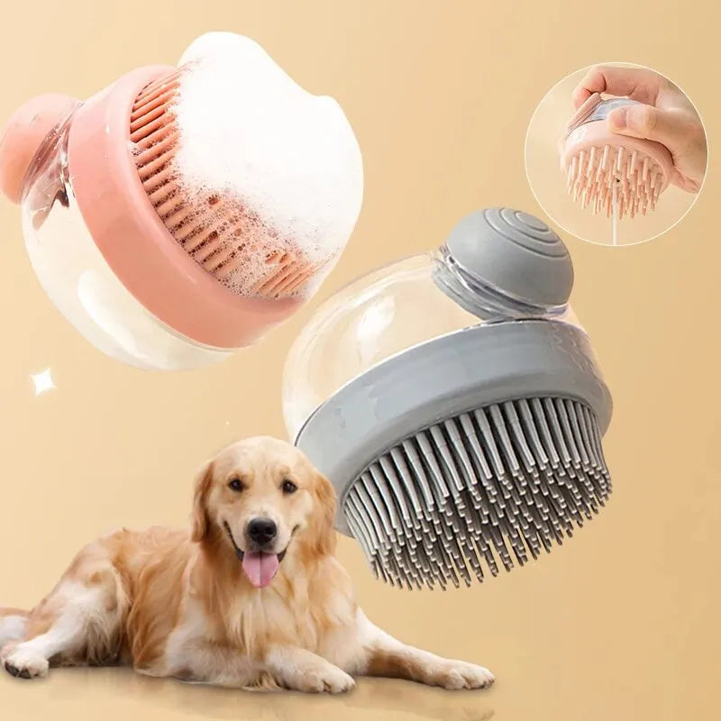 Spazzola da Bagno con Dispenser Shampoo - Massaggio Delicato in Silicone