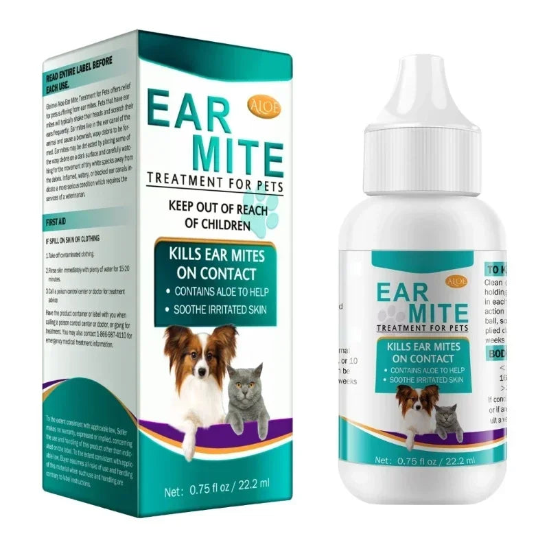 Olio per Acari delle Orecchie 22ml - Trattamento per Cani e Gatti