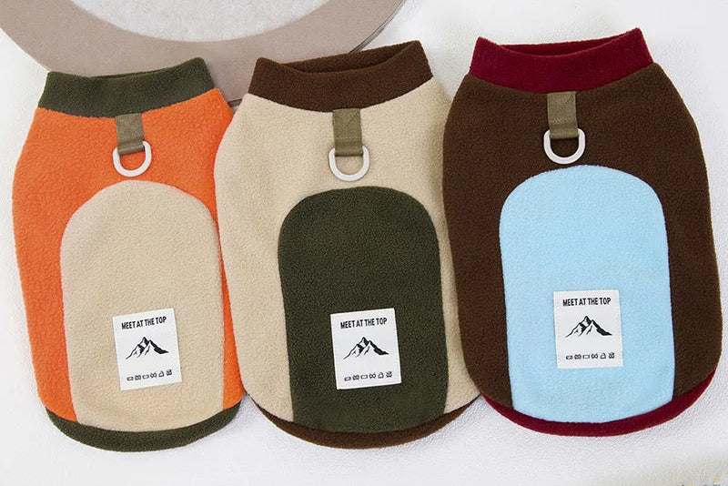 Cappotto Invernale in Pile per Cani - Caldo con Anello D