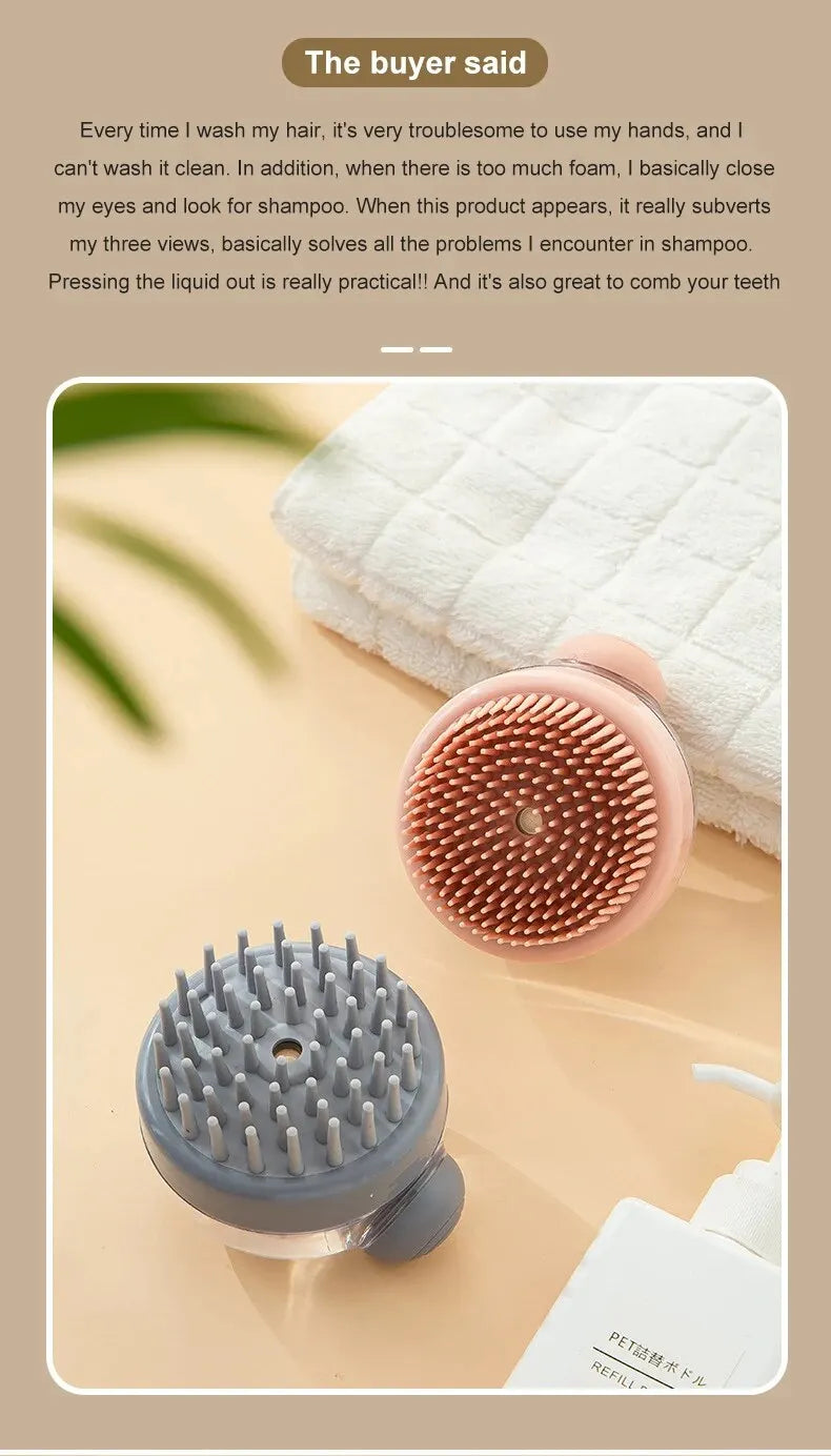 Spazzola da Bagno con Dispenser Shampoo - Massaggio Delicato in Silicone