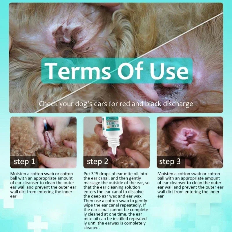 Olio per Acari delle Orecchie 22ml - Trattamento per Cani e Gatti