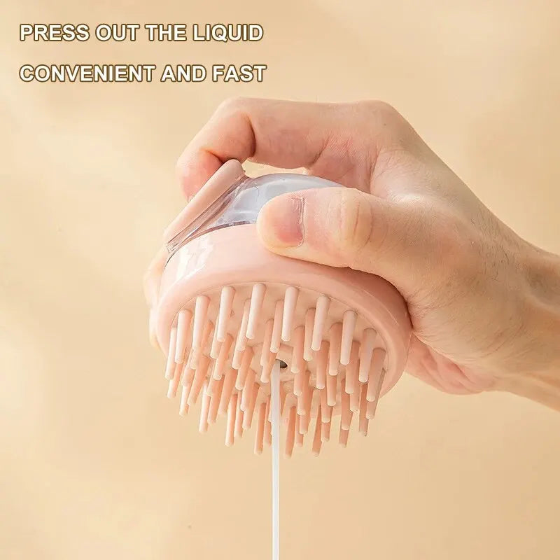 Spazzola da Bagno con Dispenser Shampoo - Massaggio Delicato in Silicone