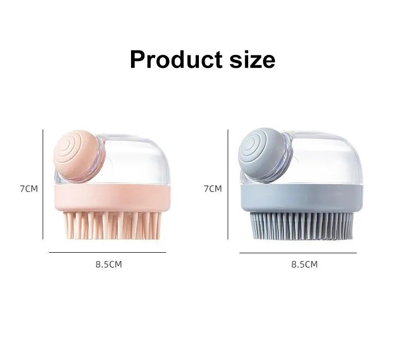 Spazzola da Bagno con Dispenser Shampoo - Massaggio Delicato in Silicone