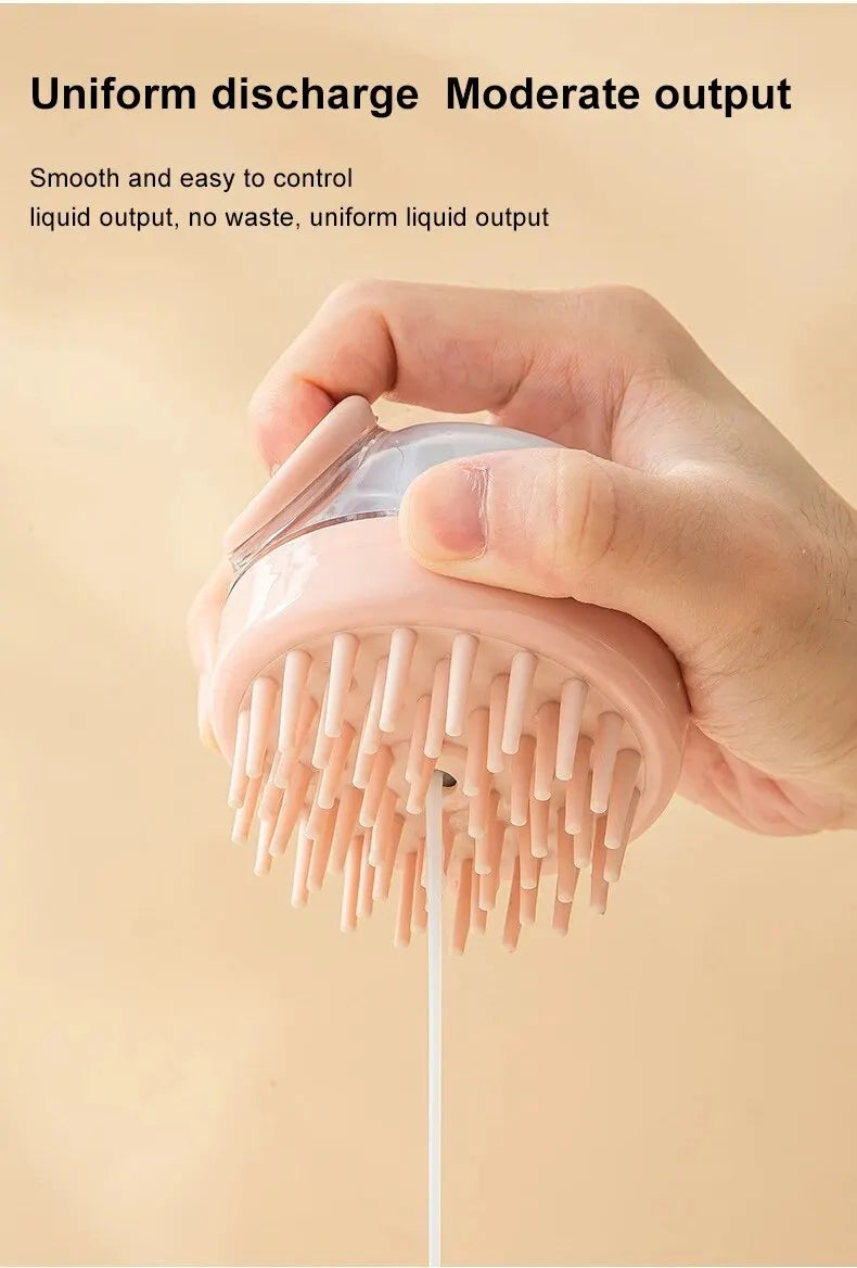 Spazzola da Bagno con Dispenser Shampoo - Massaggio Delicato in Silicone