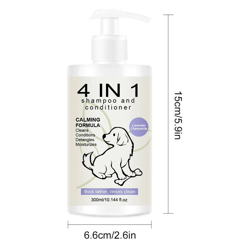 Shampoo e Balsamo 4 in 1 per Cani e Gatti 300ml - Anti-Caduta Pelo