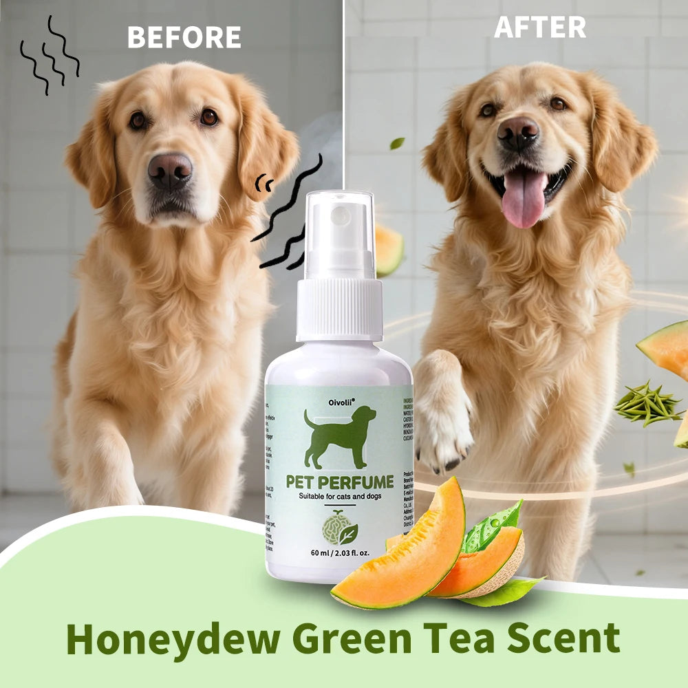 Spray Deodorante per Animali - Profumo Melone e Tè Verde