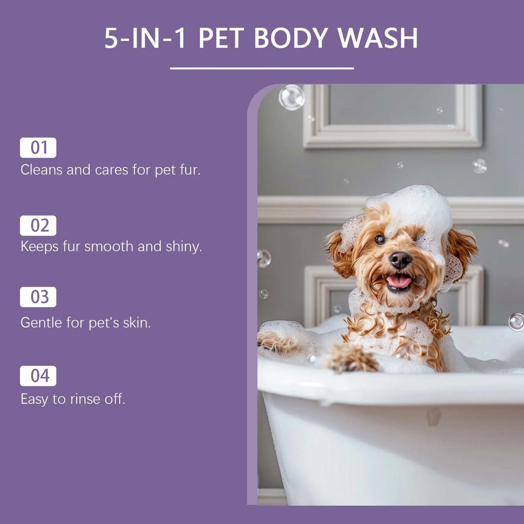Shampoo 5 in 1 per Animali - Pulizia e Cura Completa del Pelo