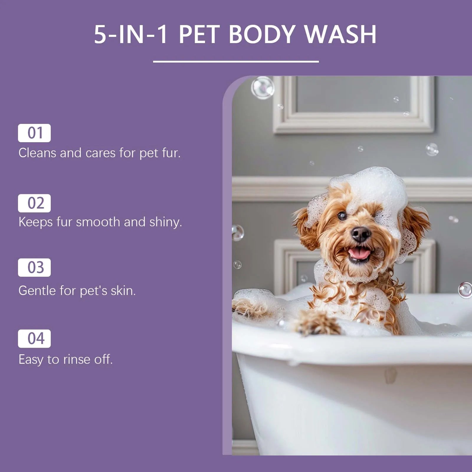 Shampoo 5 in 1 per Animali - Pulizia e Cura Completa del Pelo