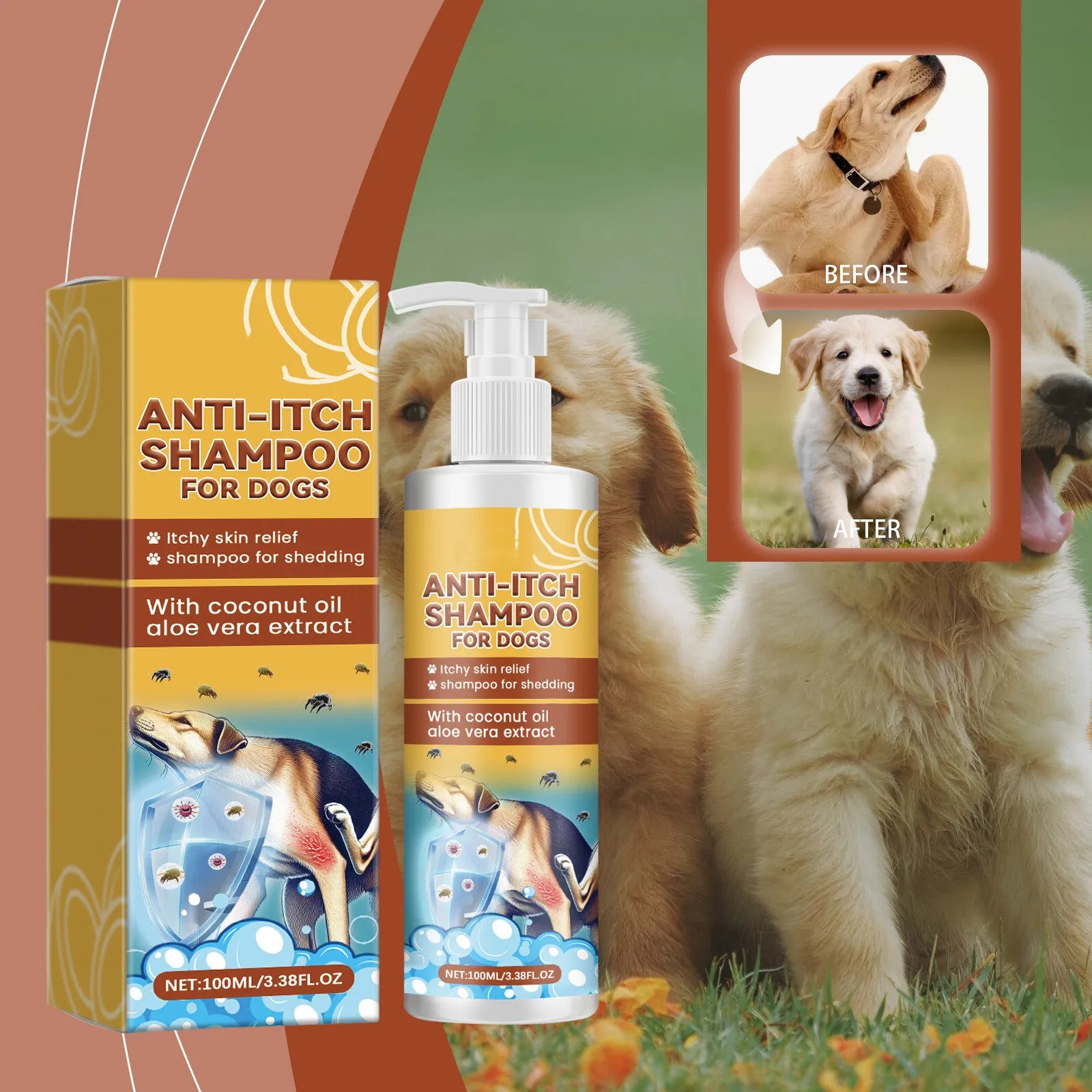 Shampoo Anti-Prurito per Cani 100ml - Lenitivo e Nutriente