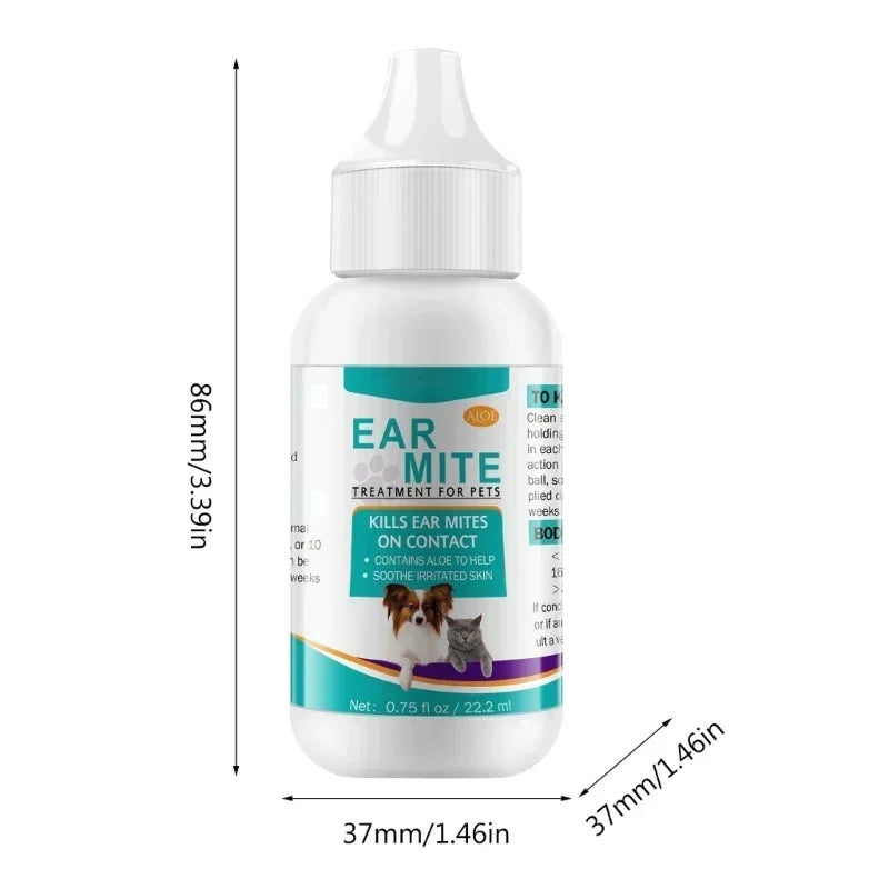 Olio per Acari delle Orecchie 22ml - Trattamento per Cani e Gatti