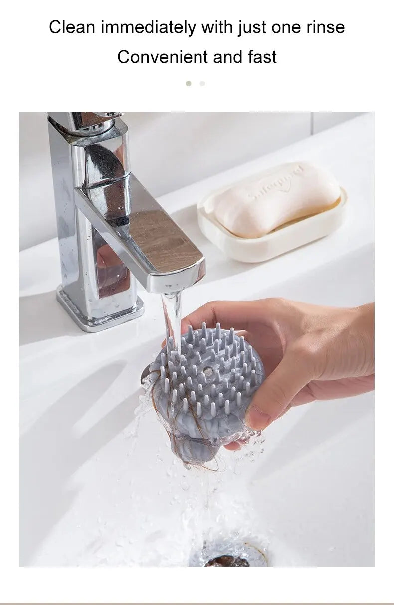 Spazzola da Bagno con Dispenser Shampoo - Massaggio Delicato in Silicone