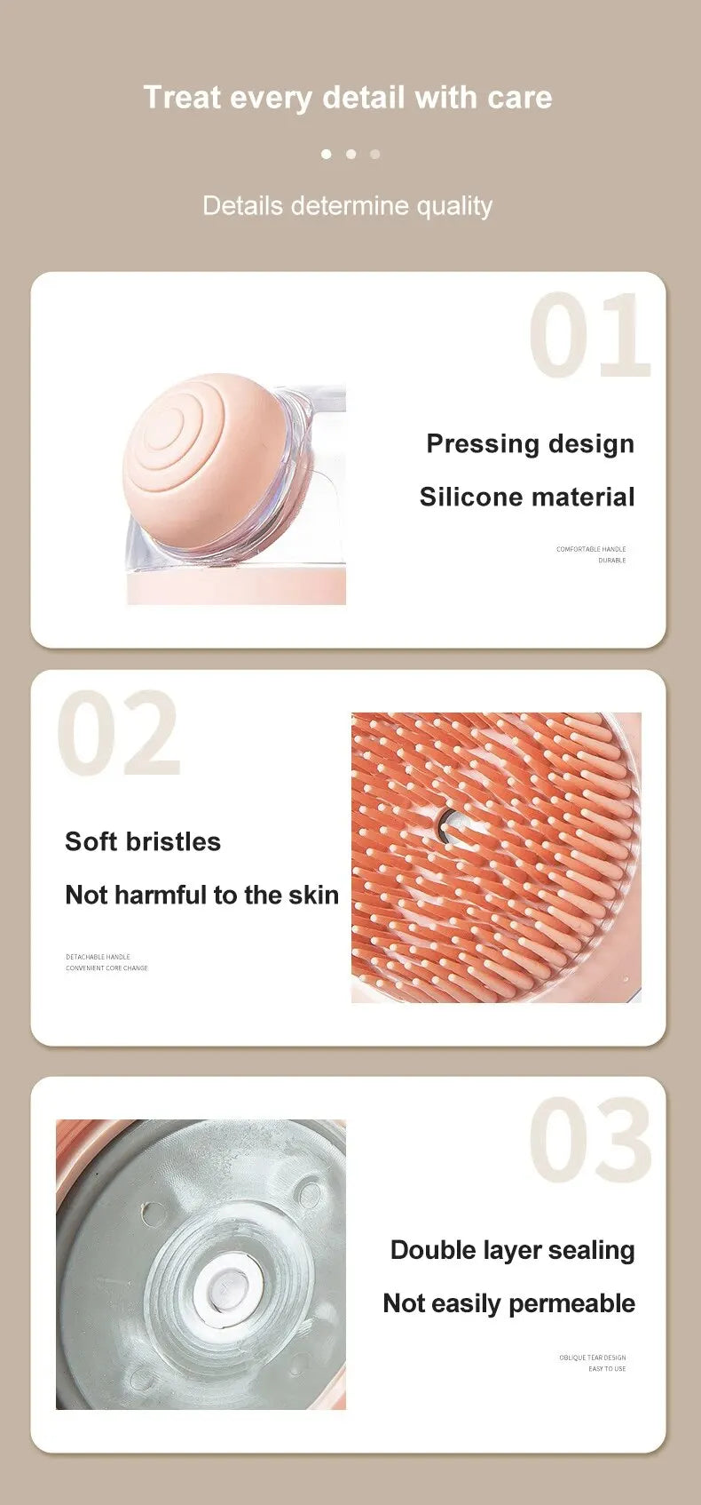 Spazzola da Bagno con Dispenser Shampoo - Massaggio Delicato in Silicone