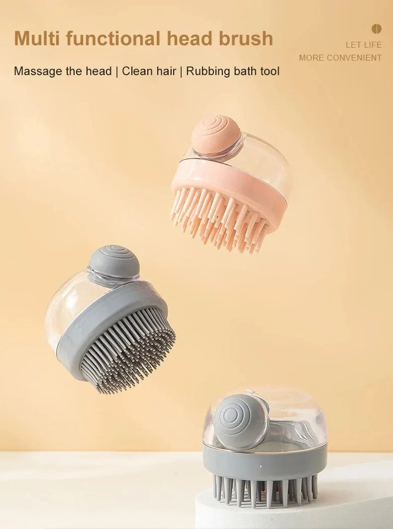 Spazzola da Bagno con Dispenser Shampoo - Massaggio Delicato in Silicone