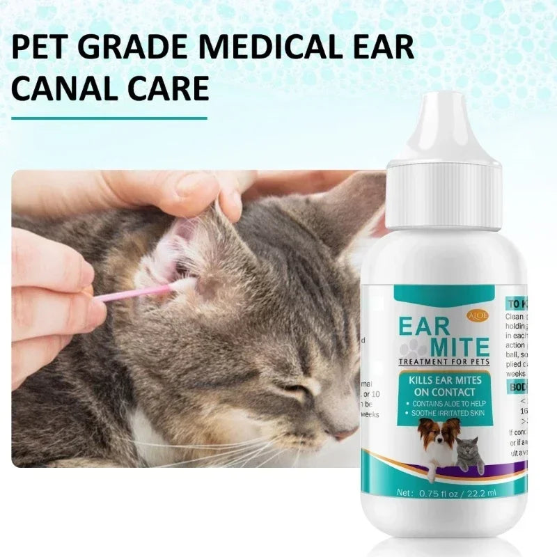 Olio per Acari delle Orecchie 22ml - Trattamento per Cani e Gatti