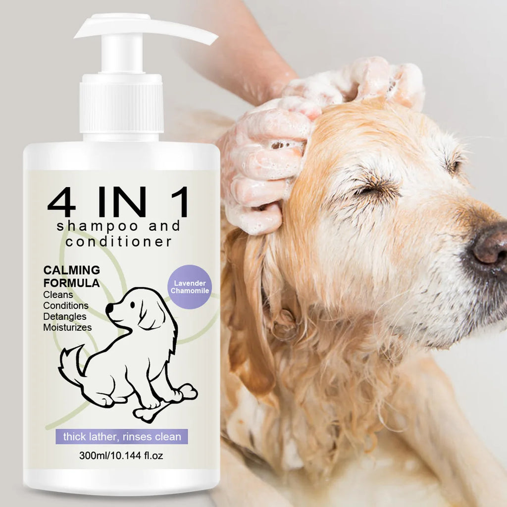 Shampoo e Balsamo 4 in 1 per Cani e Gatti 300ml - Anti-Caduta Pelo