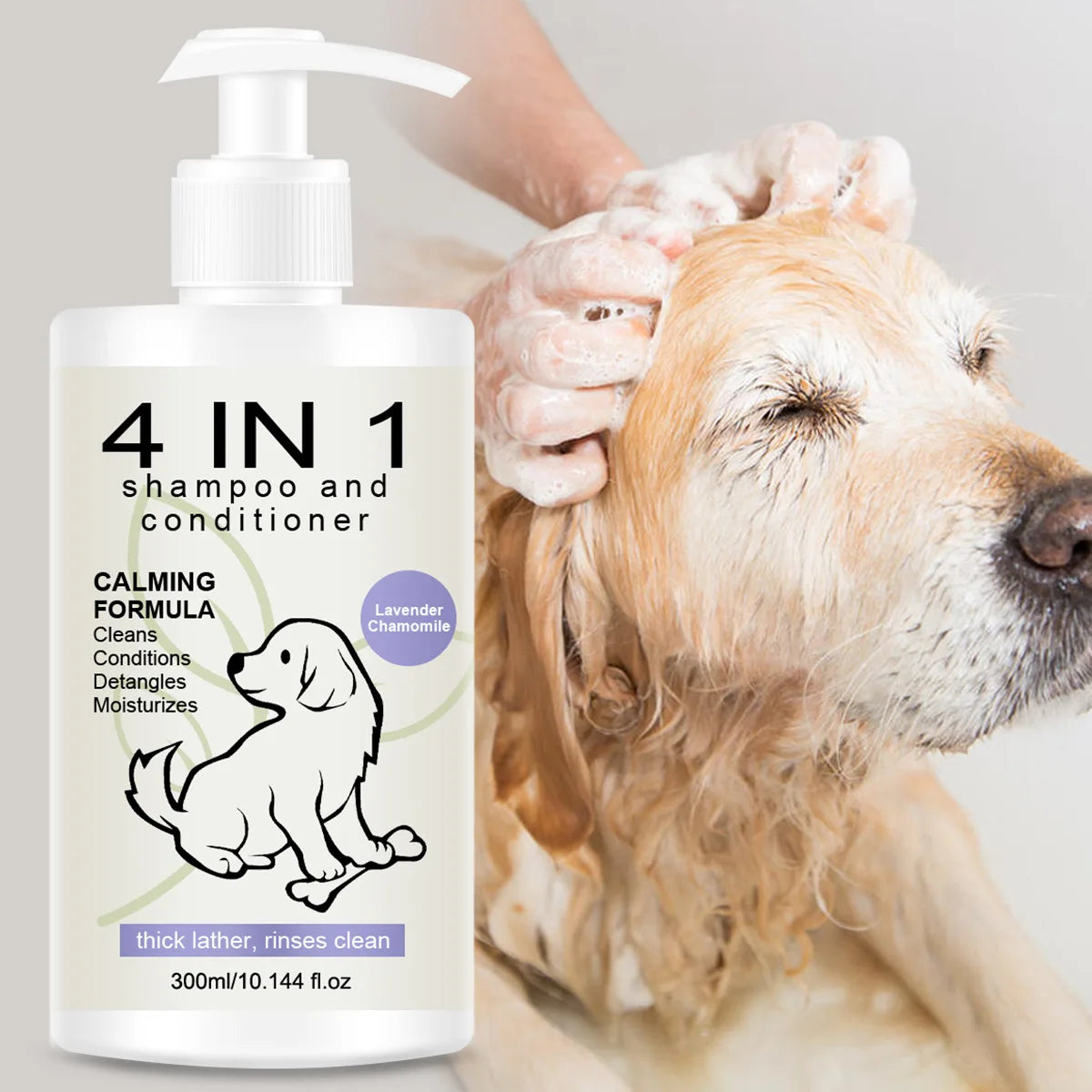 Shampoo e Balsamo 4 in 1 per Cani e Gatti 300ml - Anti-Caduta Pelo