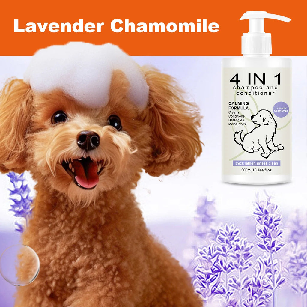 Shampoo e Balsamo 4 in 1 per Cani e Gatti 300ml - Anti-Caduta Pelo