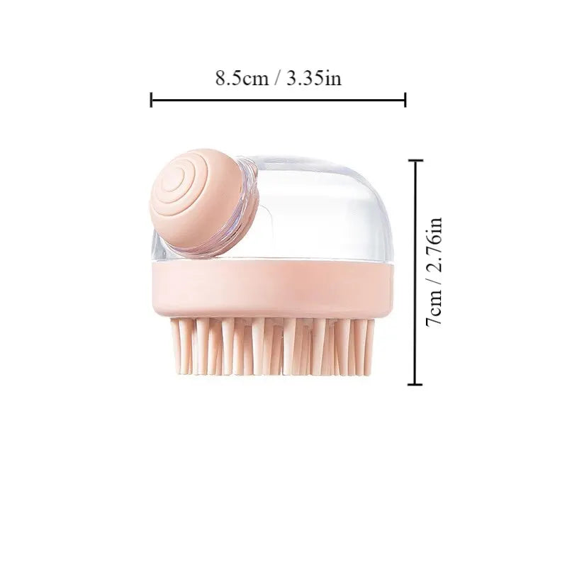 Spazzola da Bagno con Dispenser Shampoo - Massaggio Delicato in Silicone
